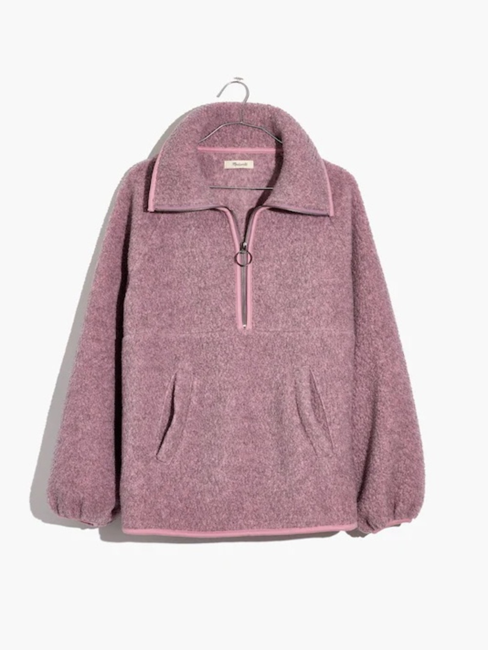Madewell Sherpa Fleece Half Zip Pullover Cozy Jacket Oversized L Must Have